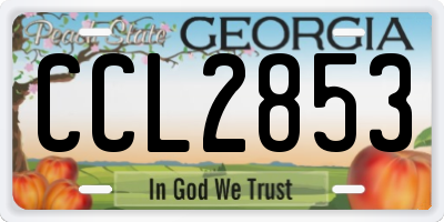 GA license plate CCL2853