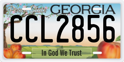 GA license plate CCL2856