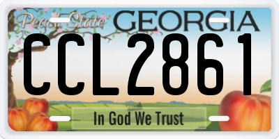GA license plate CCL2861