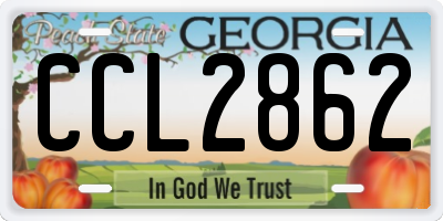 GA license plate CCL2862
