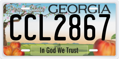 GA license plate CCL2867