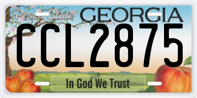 GA license plate CCL2875