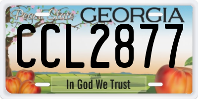 GA license plate CCL2877