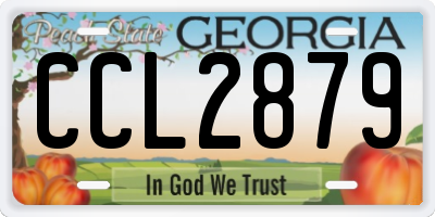 GA license plate CCL2879