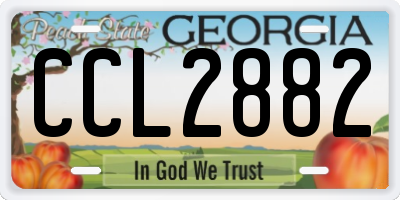 GA license plate CCL2882