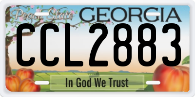 GA license plate CCL2883