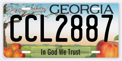 GA license plate CCL2887