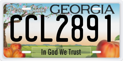 GA license plate CCL2891