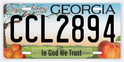GA license plate CCL2894