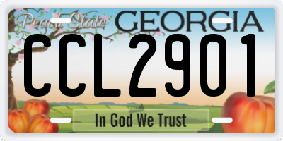 GA license plate CCL2901