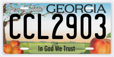 GA license plate CCL2903