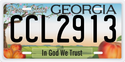 GA license plate CCL2913