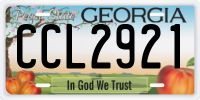 GA license plate CCL2921