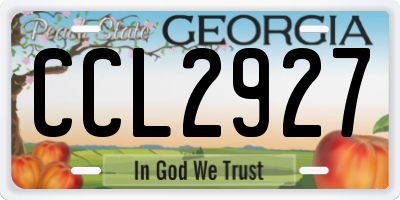 GA license plate CCL2927