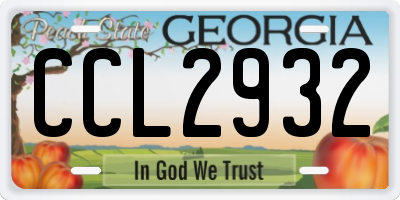 GA license plate CCL2932