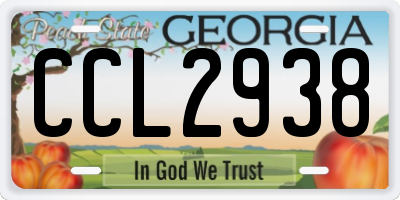 GA license plate CCL2938
