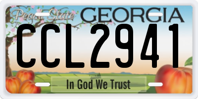GA license plate CCL2941