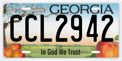 GA license plate CCL2942