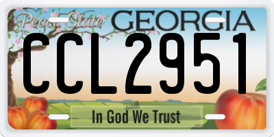 GA license plate CCL2951
