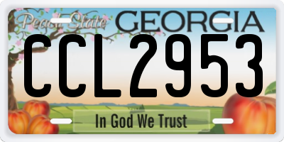 GA license plate CCL2953