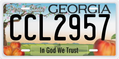 GA license plate CCL2957