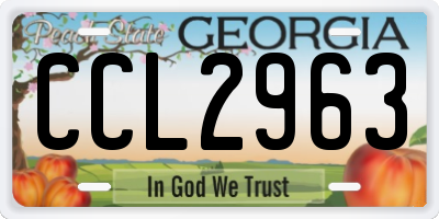 GA license plate CCL2963