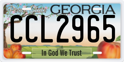 GA license plate CCL2965