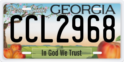 GA license plate CCL2968
