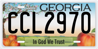 GA license plate CCL2970