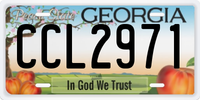 GA license plate CCL2971
