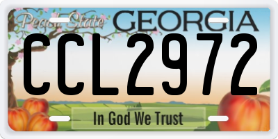 GA license plate CCL2972