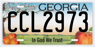 GA license plate CCL2973
