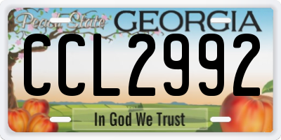 GA license plate CCL2992