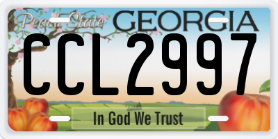 GA license plate CCL2997