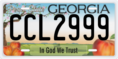 GA license plate CCL2999
