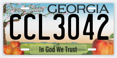 GA license plate CCL3042