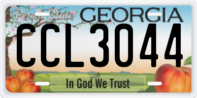 GA license plate CCL3044