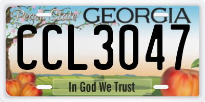 GA license plate CCL3047
