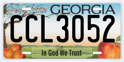 GA license plate CCL3052