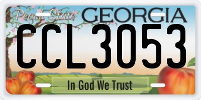 GA license plate CCL3053