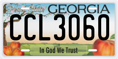 GA license plate CCL3060
