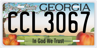 GA license plate CCL3067
