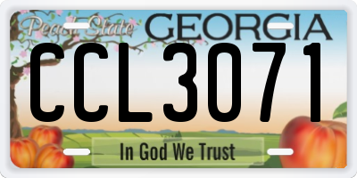 GA license plate CCL3071
