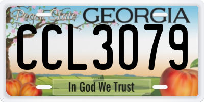 GA license plate CCL3079
