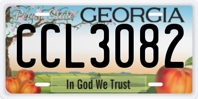 GA license plate CCL3082