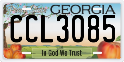 GA license plate CCL3085