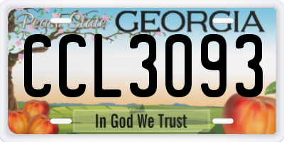 GA license plate CCL3093