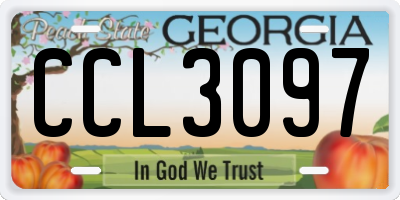 GA license plate CCL3097