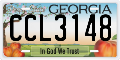 GA license plate CCL3148
