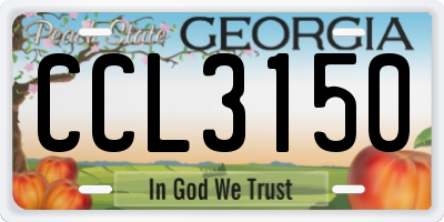 GA license plate CCL3150